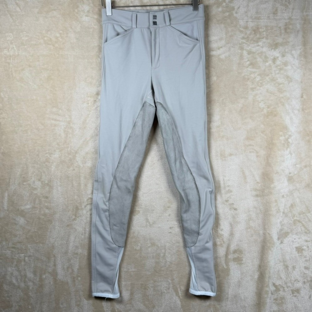 FITS Riding PerforMAX Full Seat Breeches Beige Leather Deerskin Equestrian M